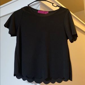 Black scalloped shirt